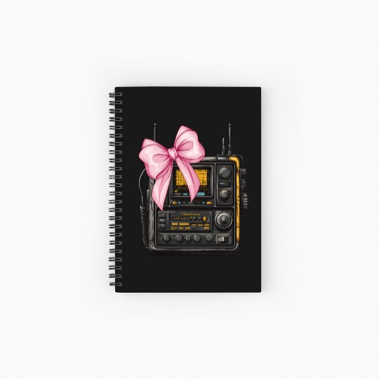 Coquette Bow Ham Radio Operator Amateur Radio Girl Spiral Notebooks   Ruled Line