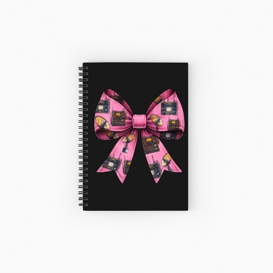 Coquette Bow Ham Radio Pattern Operator Spiral Notebooks   Ruled Line