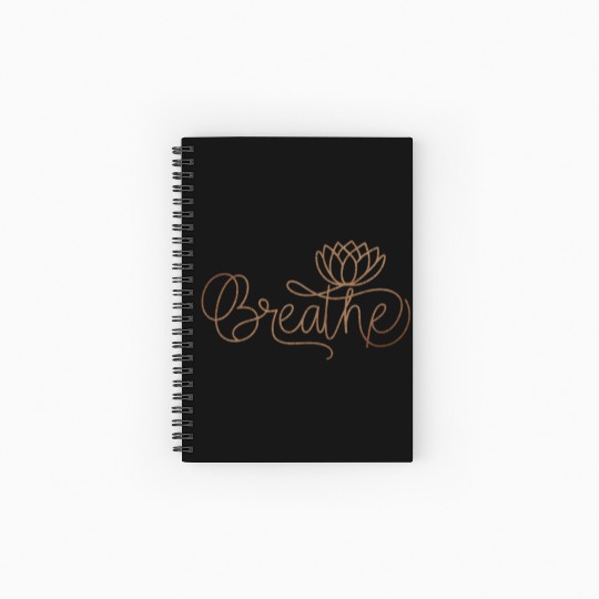Breathe Lotus Design Mindfulness Wellness A Spiral Notebooks   Ruled Line