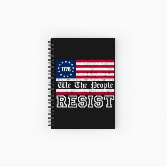 1776 Resist Trump Protest Anti Political US Fla Spiral Notebooks   Ruled Line