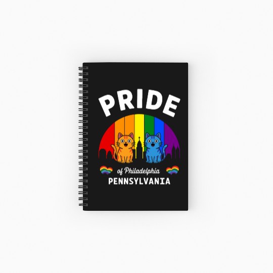 Pride of Philadelphia City Pennsylvania USA Rainbo Spiral Notebooks   Ruled Line
