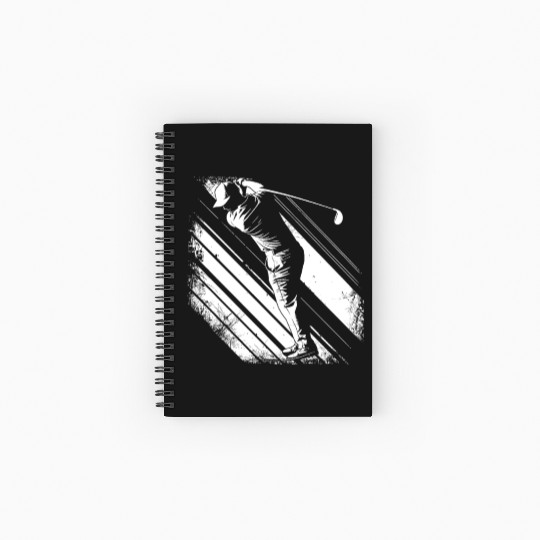 Golfer Graphic Spiral Notebooks   Ruled Line