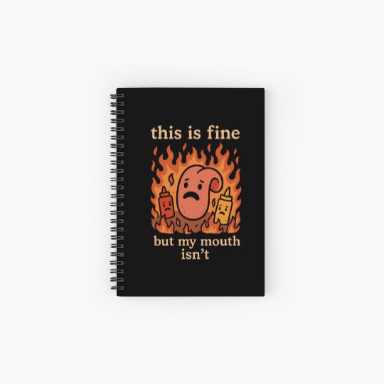 Spicy Food Struggler Chili Heat Fail Funny Foodie Spiral Notebooks   Ruled Line