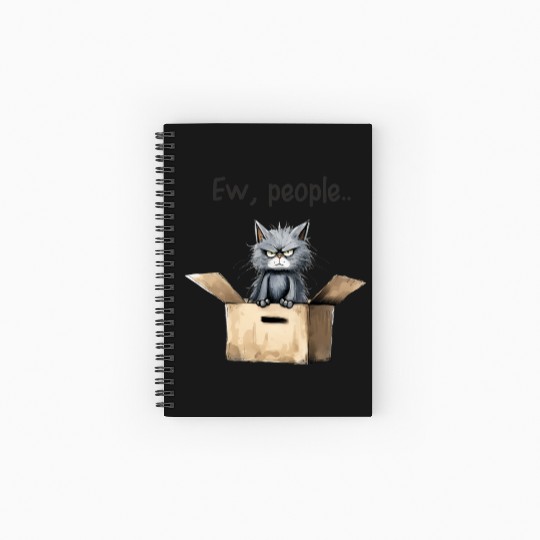 Ew people; cat; cat lovers; funny cat; cranky; Spiral Notebooks   Ruled Line