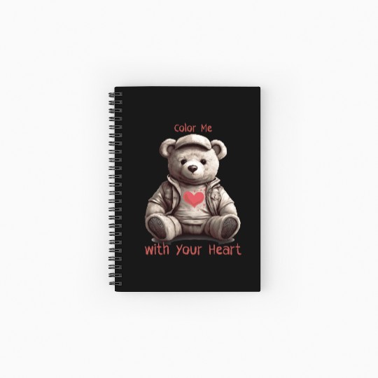 teddy bear - color me with your heart Spiral Notebooks   Ruled Line