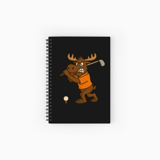 Angry Golf Moose Spiral Notebooks   Ruled Line