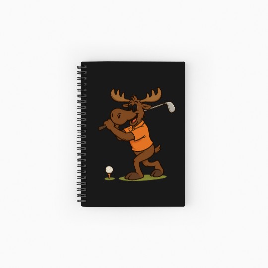 Happy Moose Golf Spiral Notebooks   Ruled Line
