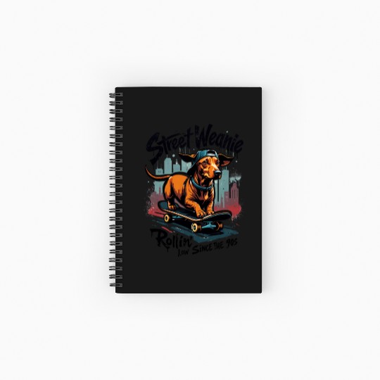 Dachshund Street Weanie Spiral Notebooks   Ruled Line