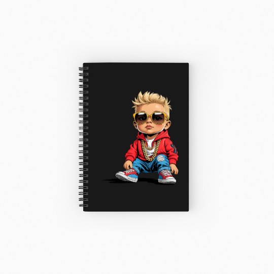 Lil' Vibe – Hip-Hop Toddler Vector Art Spiral Notebooks   Ruled Line