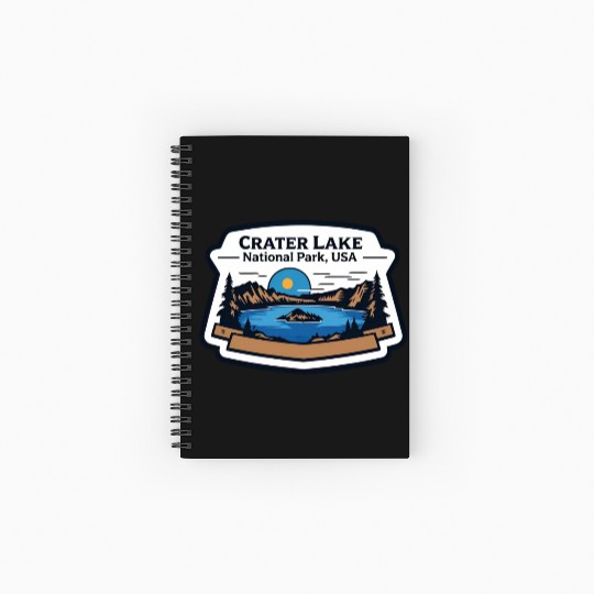 Crater Lake National Park Southern Oregon USA Logo Spiral Notebooks   Ruled Line