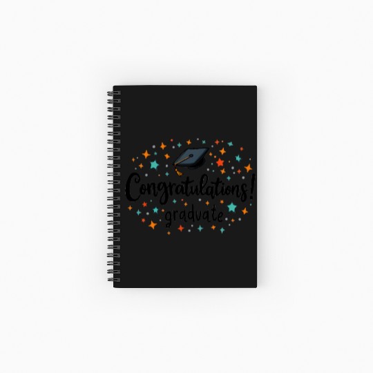 Congratulations Graduate! | Fun and Colorful Gradu Spiral Notebooks   Ruled Line