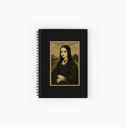 Gothic Geisha Mona Lisa Ukiyo-e Portrait with Spiral Notebooks   Ruled Line