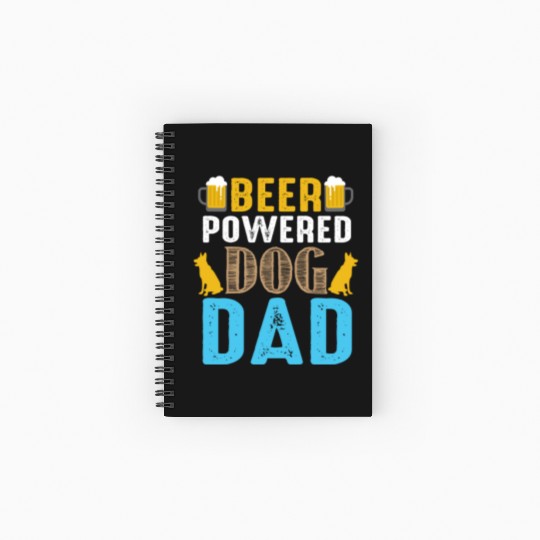 BEER Powered Dog DAD Spiral Notebooks   Ruled Line