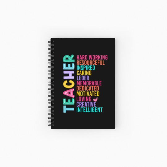 TEACHER APPRECIATION Colourful Inspirational Words Spiral Notebooks   Ruled Line