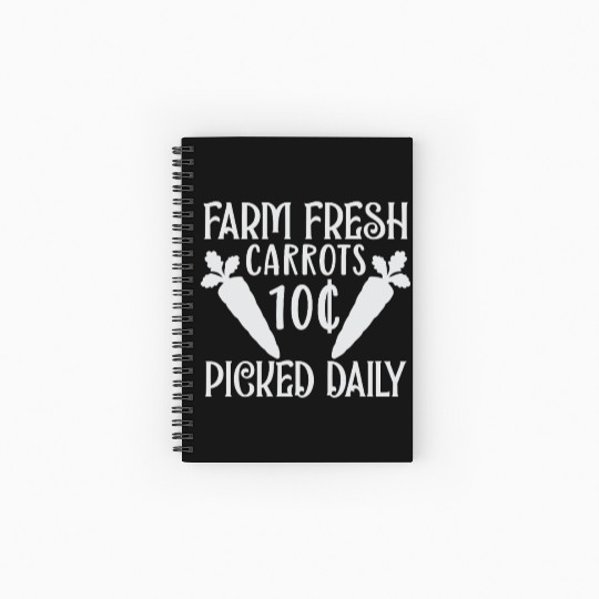 Farm Fresh Carrots 10c Picked Daily Happy Easter Spiral Notebooks   Ruled Line