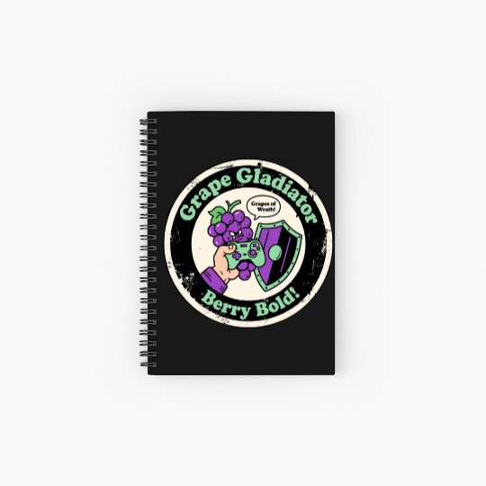 Grape Gladiator Berry Bold Gamer Spiral Notebooks   Ruled Line