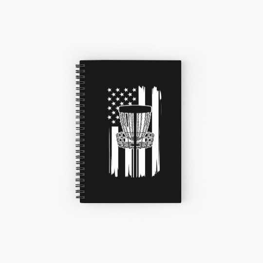Patriotic USA Flag Frisbee Golf Player Disc Golf Spiral Notebooks   Ruled Line