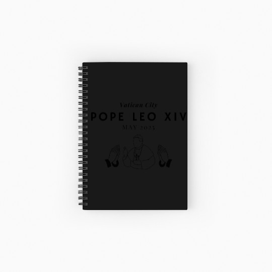 Pope Leo XIV May 2025 – Vatican City Silhouette Spiral Notebooks   Ruled Line