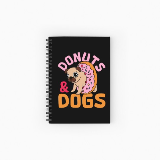 Donuts & Dogs Puppy Canine Dog Lover Donut Spiral Notebooks   Ruled Line