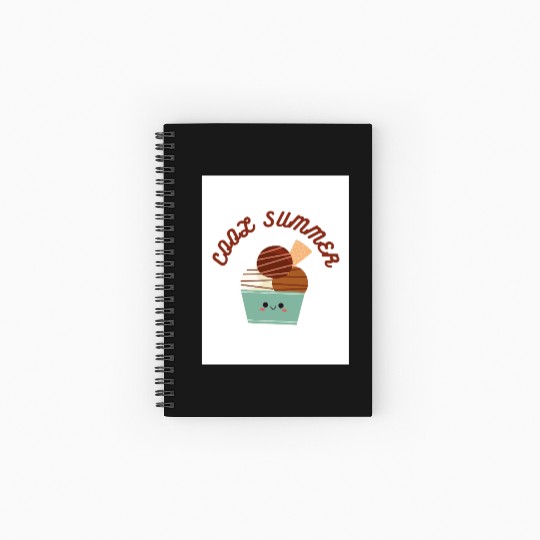 Cool Summer Vibes Ice Cream Spiral Notebooks   Ruled Line