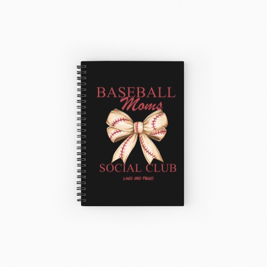 Baseball Moms Soociial Clubb – Game Day Design Spiral Notebooks   Ruled Line