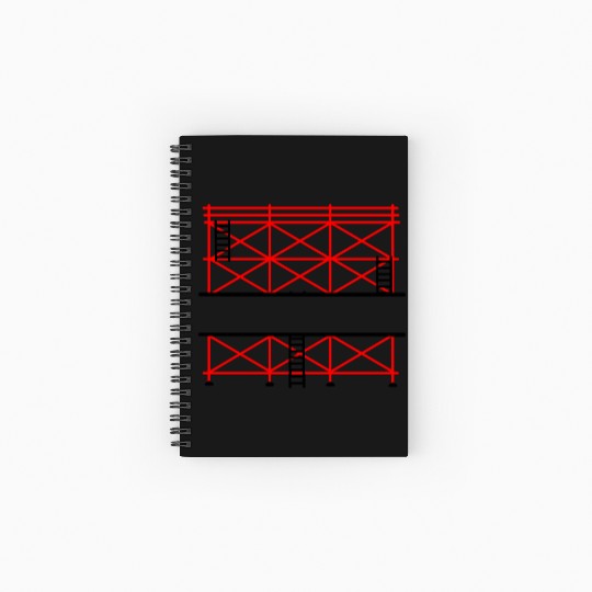 Red Scaffold Banner Company Name Spiral Notebooks   Ruled Line