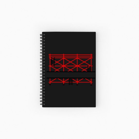Red Scaffold Banner Add Company Name Spiral Notebooks   Ruled Line
