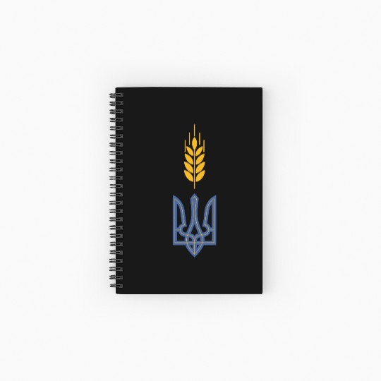Ukraine Trident Wheat Symbol Ukrainian Heritage Spiral Notebooks   Ruled Line