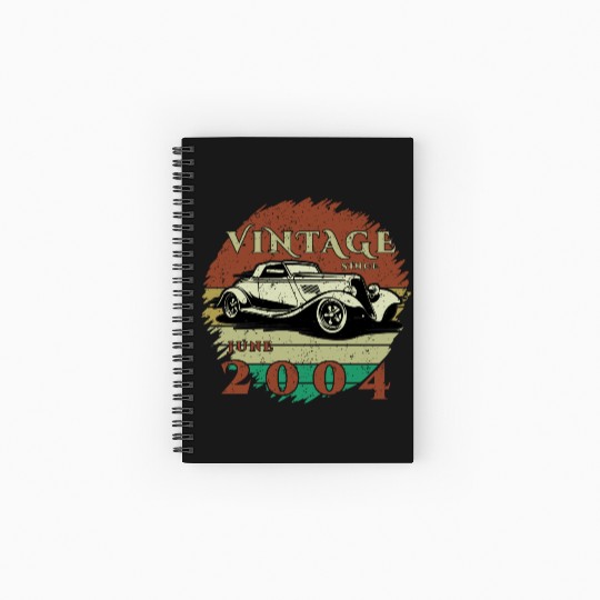21st birthday Classic Car - Vintage since 06/2004 Spiral Notebooks   Ruled Line
