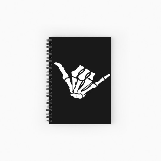 Skeleton Shaka Hand – Bone Hang Loose Spiral Notebooks   Ruled Line