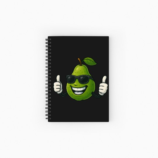 Cute cartoon pear guava fruit summer joy Spiral Notebooks   Ruled Line