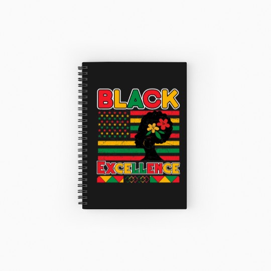 Black Pride Black Excellence Juneteenth Spiral Notebooks   Ruled Line