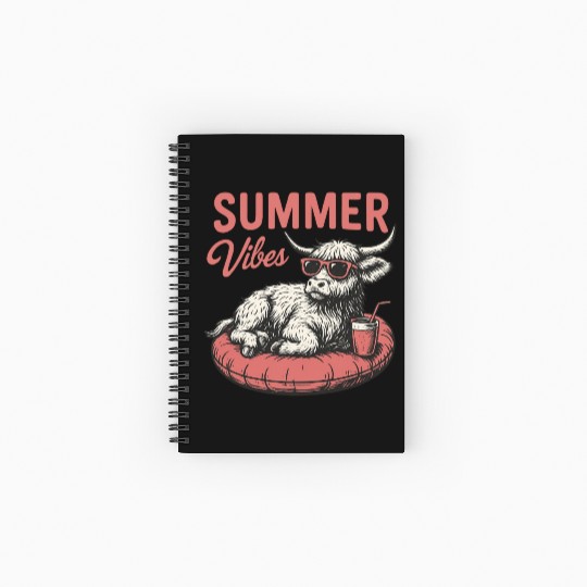 Summer vibes Summer Vacation Spiral Notebooks   Ruled Line
