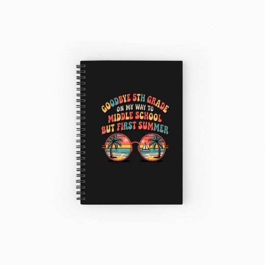 Goodbye 5th Grade Graduation Spiral Notebooks   Ruled Line