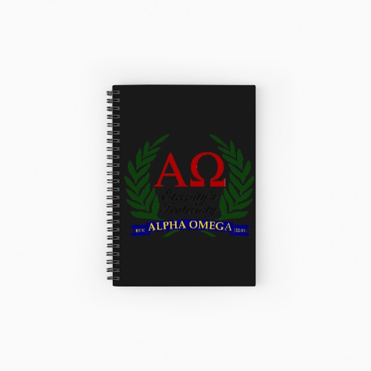 Alpha Omega, Eternity's Fraternity Spiral Notebooks   Ruled Line