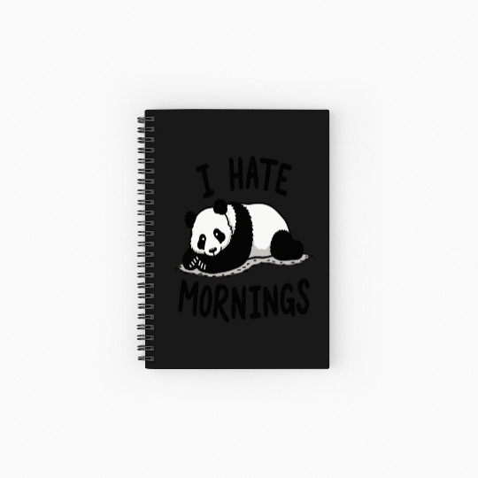 Panda I Hate Mornings Saying Spiral Notebooks   Ruled Line