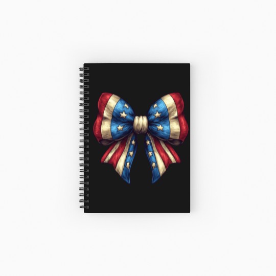 4th of July Coquette Bow USA Spiral Notebooks   Ruled Line