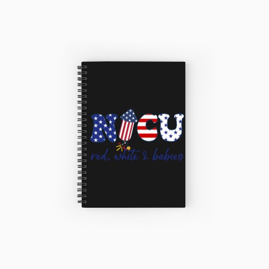 NICU Patriotic Red White Babies Spiral Notebooks   Ruled Line