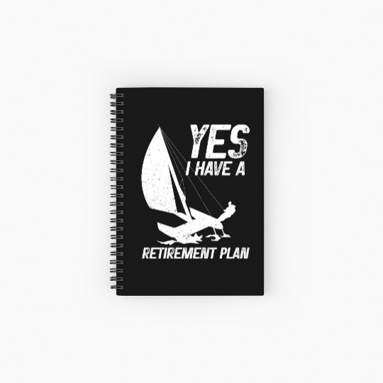 Retirement Plan Catamaran Trapeze Sailing Captain Spiral Notebooks   Ruled Line