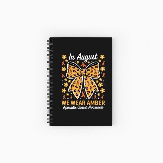 Coquette Bow In August We Wear Amber Appendix Spiral Notebooks   Ruled Line