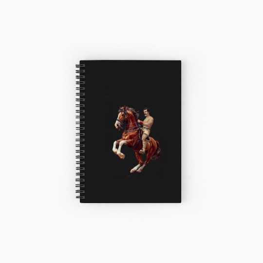 Wild West Glory – Vintage Mustached Cowboy on Rear Spiral Notebooks   Ruled Line