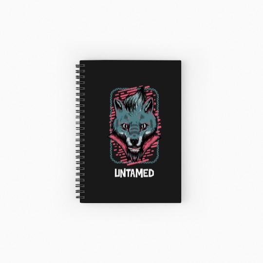 Neon Wolf Portrait Illustration Spiral Notebooks   Ruled Line