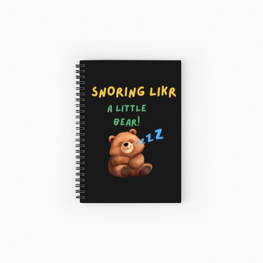 Cute Snoring Bear Graphic Design Spiral Notebooks   Ruled Line