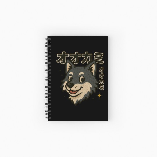 Happy Wolf Japanese Spiral Notebooks   Ruled Line