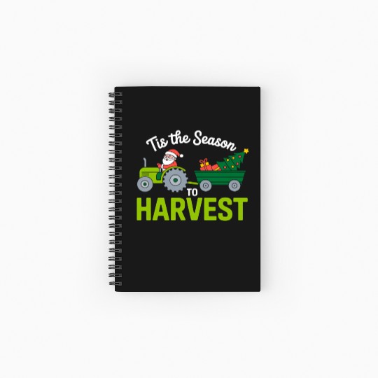 Tis The Season To Harvest Farm Tractor Christmas Spiral Notebooks   Ruled Line