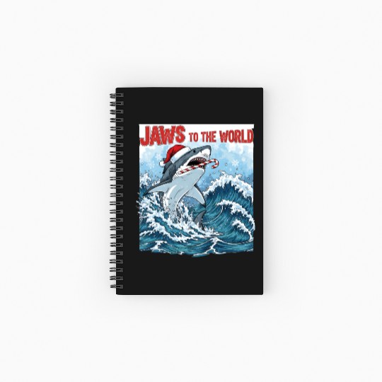 Jaws to the World – Christmastime Shark Attack Spiral Notebooks   Ruled Line