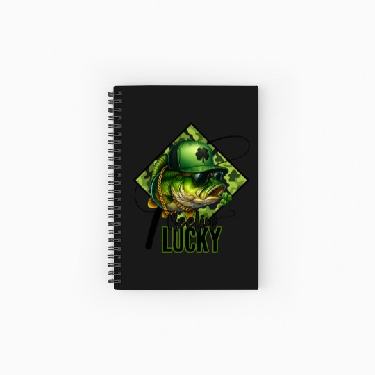 Reelin' Lucky Bass Fish Spiral Notebooks   Ruled Line