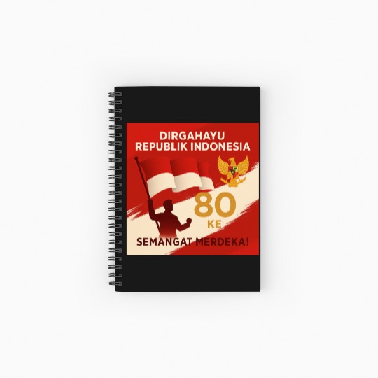 Indonesian Independence 80th Anniversary Spiral Notebooks   Ruled Line