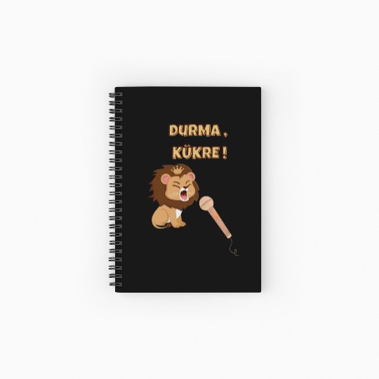 Cute Lion with Crown and Microphone Spiral Notebooks   Ruled Line