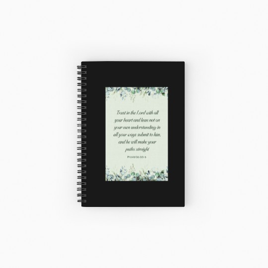 Proverbs 35-6 Bible Verse Christian Wall Art Spiral Notebooks   Ruled Line